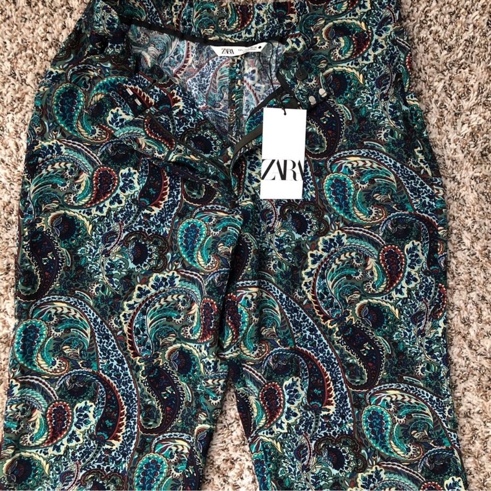 Zara Paisley Trousers Size L - Picture 10 of 17